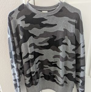 PINK Victoria's Secret Gray Camouflage Crewneck Sweater